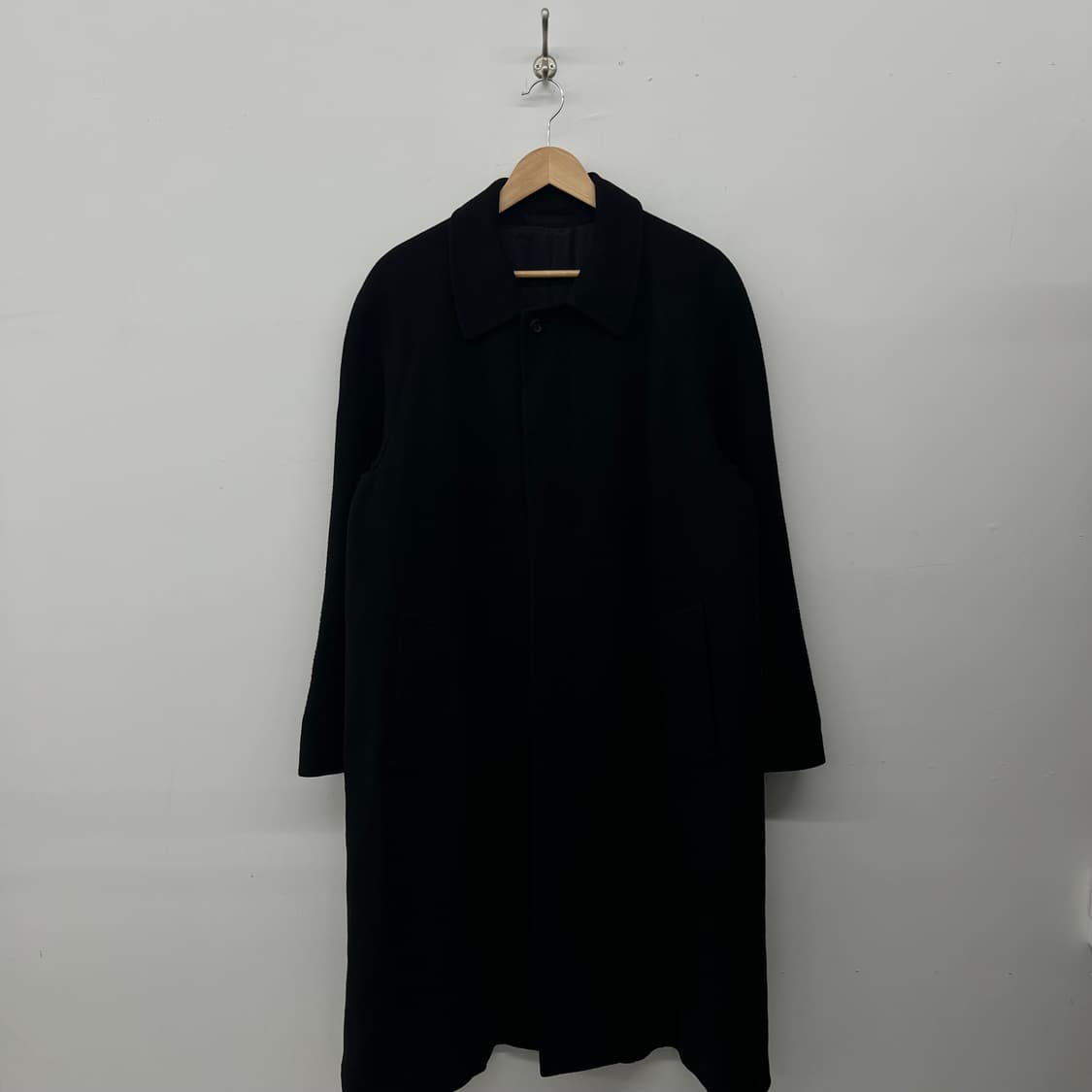 캐시미어 100% 블랙 롱 코트 상품이미지1