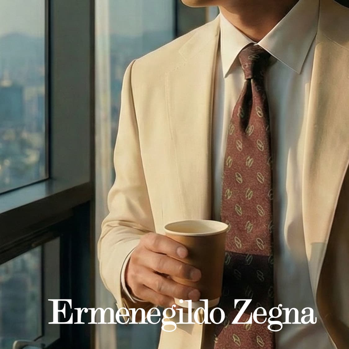 제냐 울&코튼&실크 브라운 패턴 넥타이 9.8cm A+등급 K1885
 상품이미지1