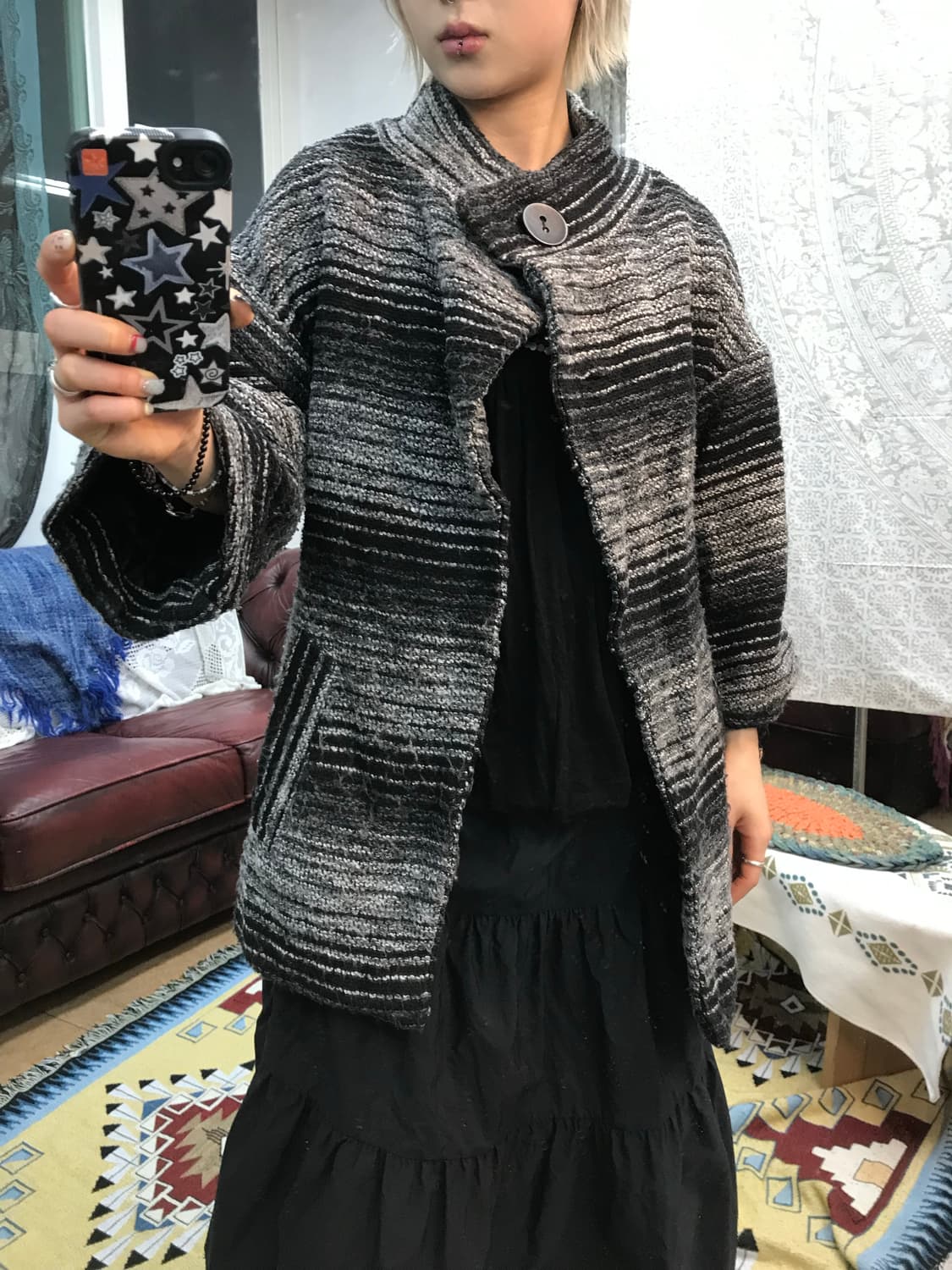 빈티지 여성 원버튼 숏코트  상품이미지2