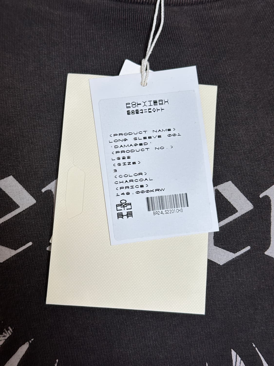 (3) 폴리테루 베르세르크 롱슬리브 001 데미지드 차콜 상품이미지3