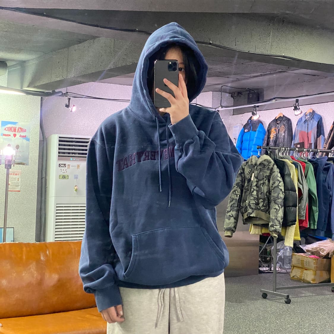 디스이즈네버댓 빅로고 네이비 후드티 B3859 상품이미지1