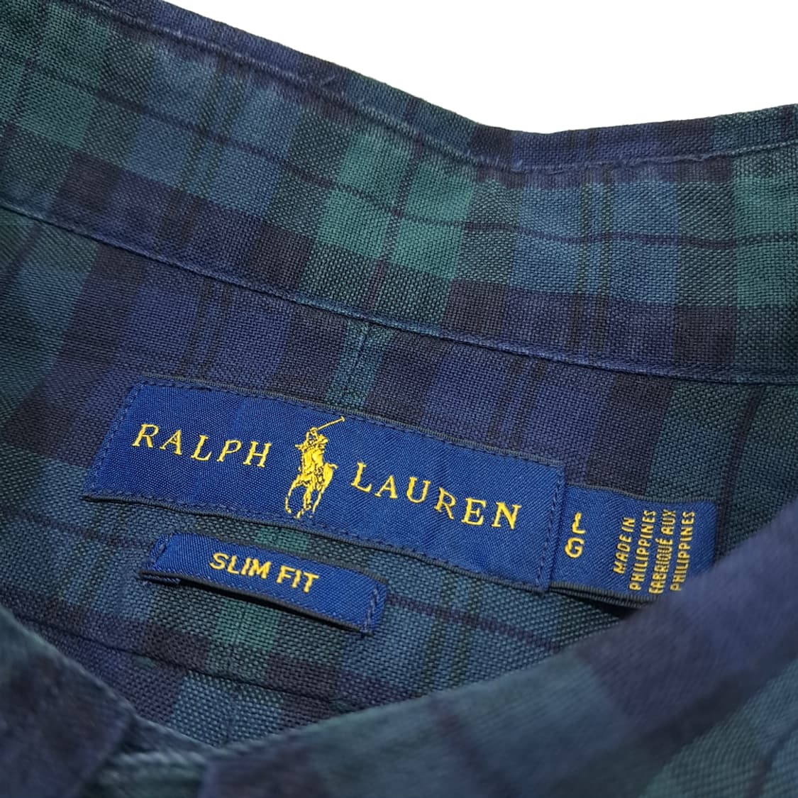 CL899 L 폴로 슬림핏 블랙워치 타탄체크 셔츠 남방 상품이미지3