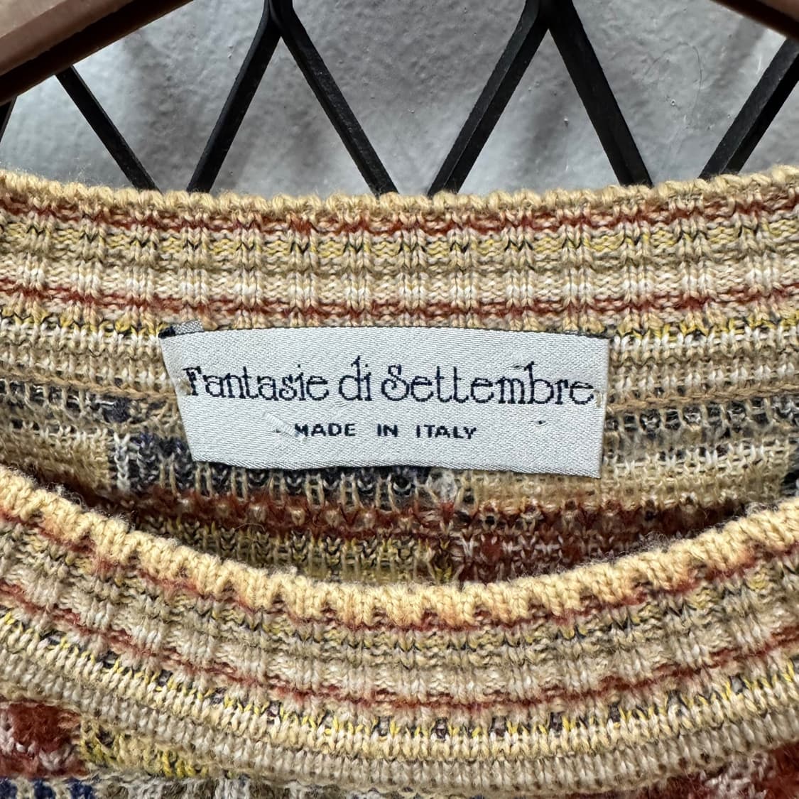 ITA VTG 울 니트 스웨터 엠보싱 디테일 루즈핏 베이지 상품이미지5