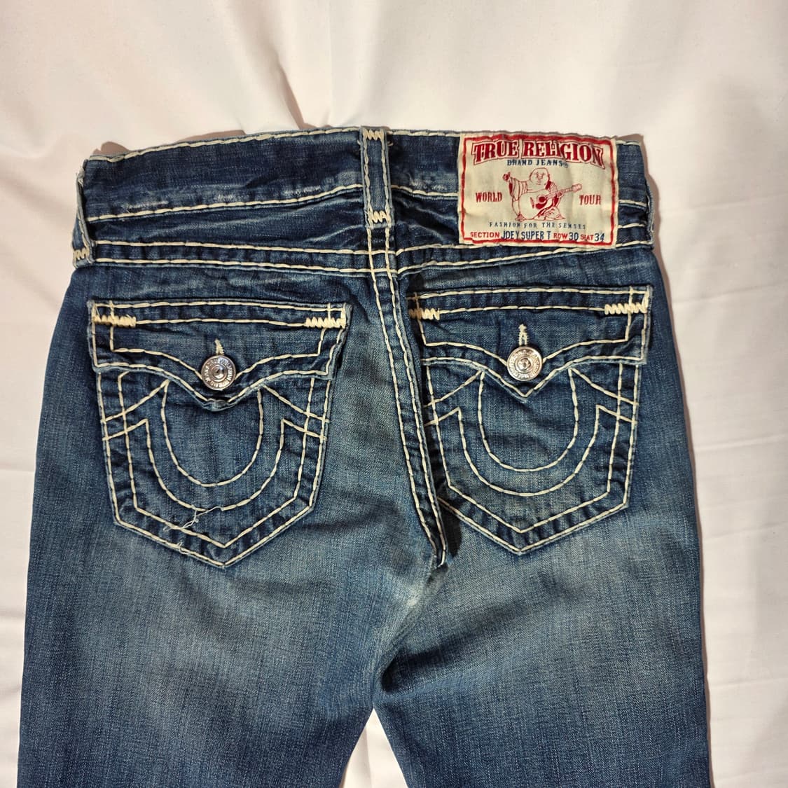 [30]트루릴리전 Y2K USA 화이트 스티치 부츠컷 데님팬츠 상품이미지7