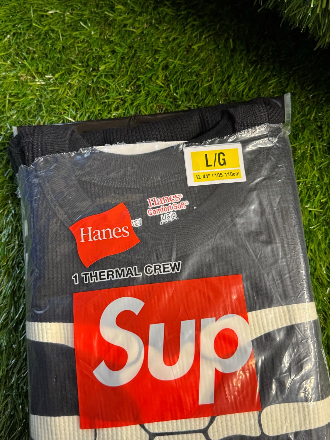 슈프림 헤인즈 본즈 써멀 크루 블랙 (1개입) 상품이미지2