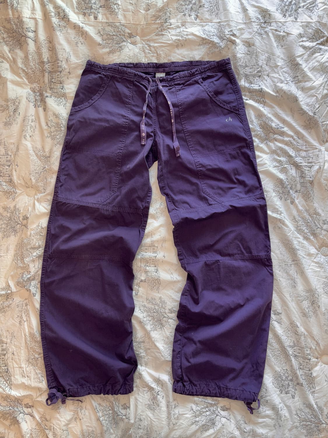 보라색 로우라이즈 카고 팬츠 상품이미지1