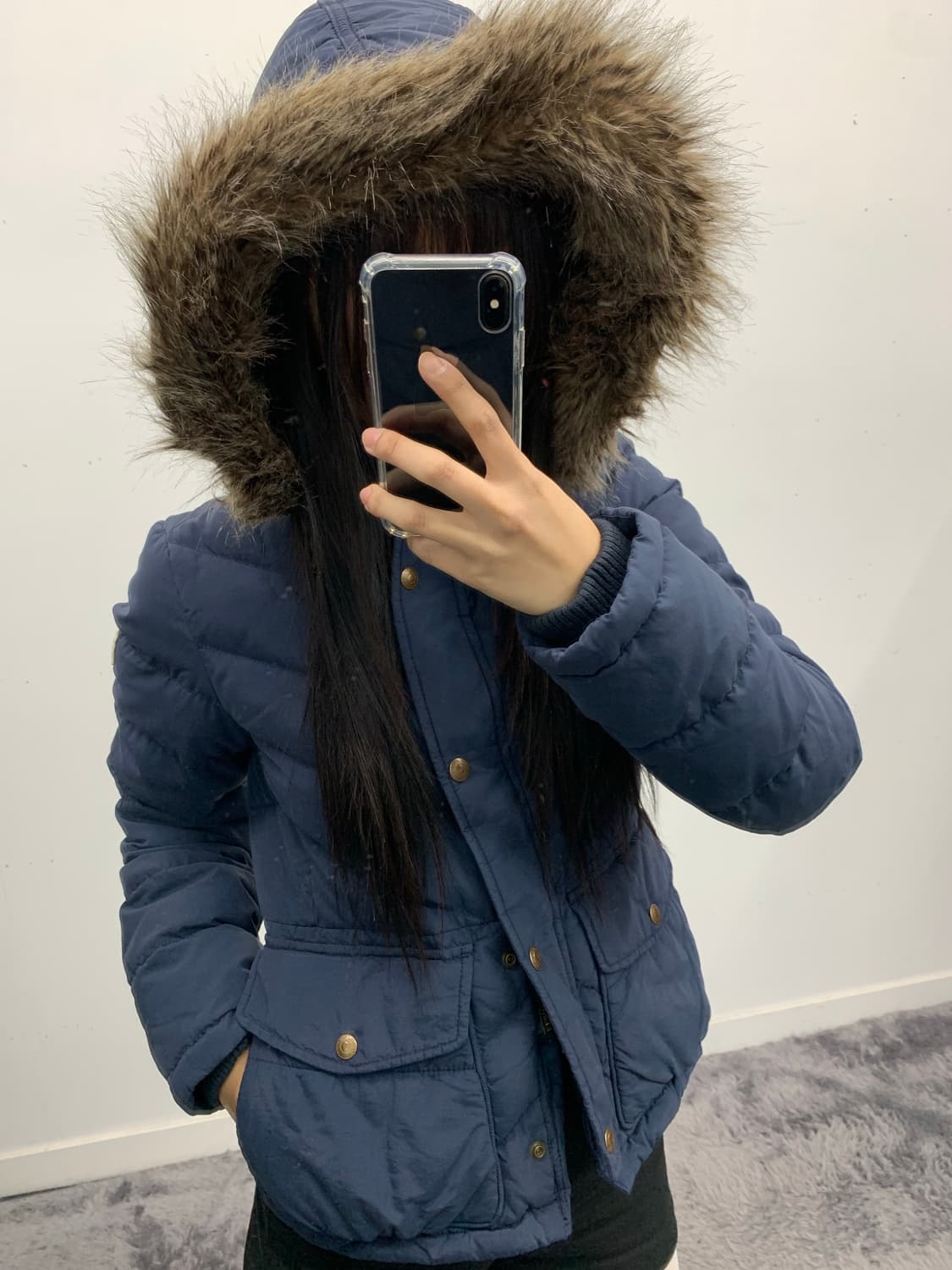 폴로 진스 y2k 네이비 퍼 푸퍼 다운 상품이미지8