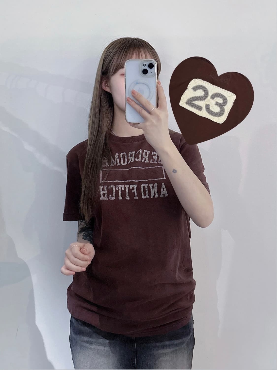 아베크롬비 브라운 빅로고 반팔 상품이미지1