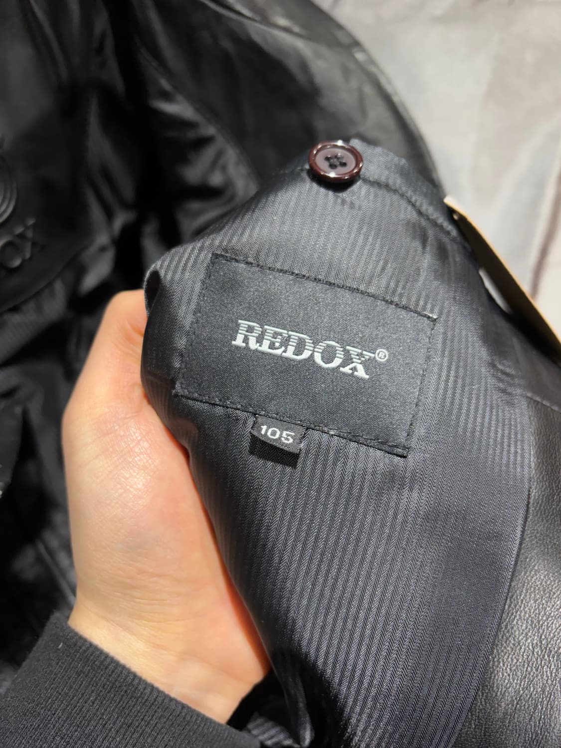 XL REDOX 레드옥스 라인 패턴 램스킨 레더자켓 상품이미지8