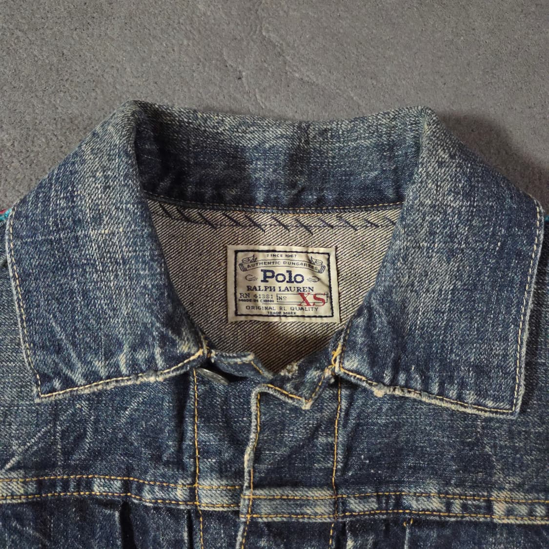 폴로 나바호 패치워크 디스트레스드 데님 자켓 xs 상품이미지6