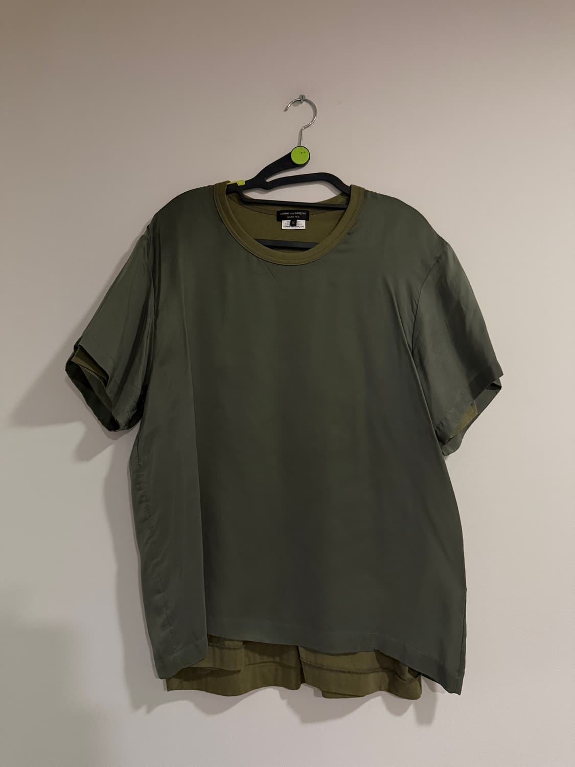 꼼데가르송 옴므플러스 그린 투 레이어 티셔츠 상품이미지2