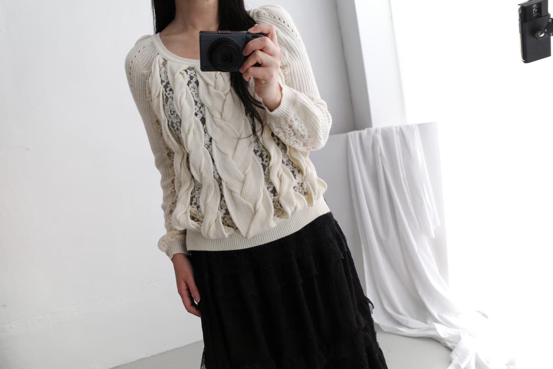 lace see-through knit 상품이미지7