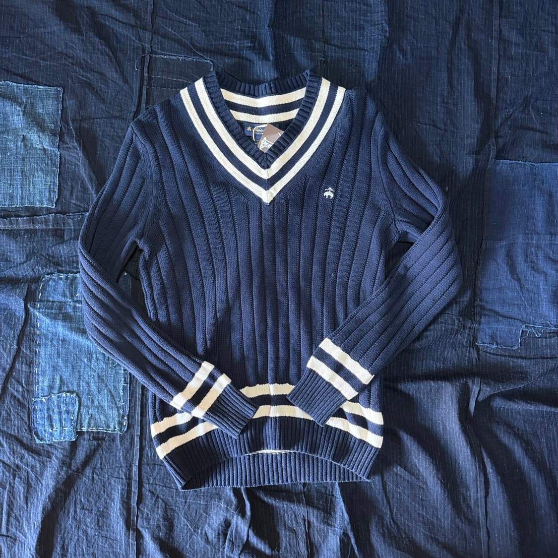 브룩스 브라더스 코튼 블랜드 브이넥 스웨터 S 상품이미지1