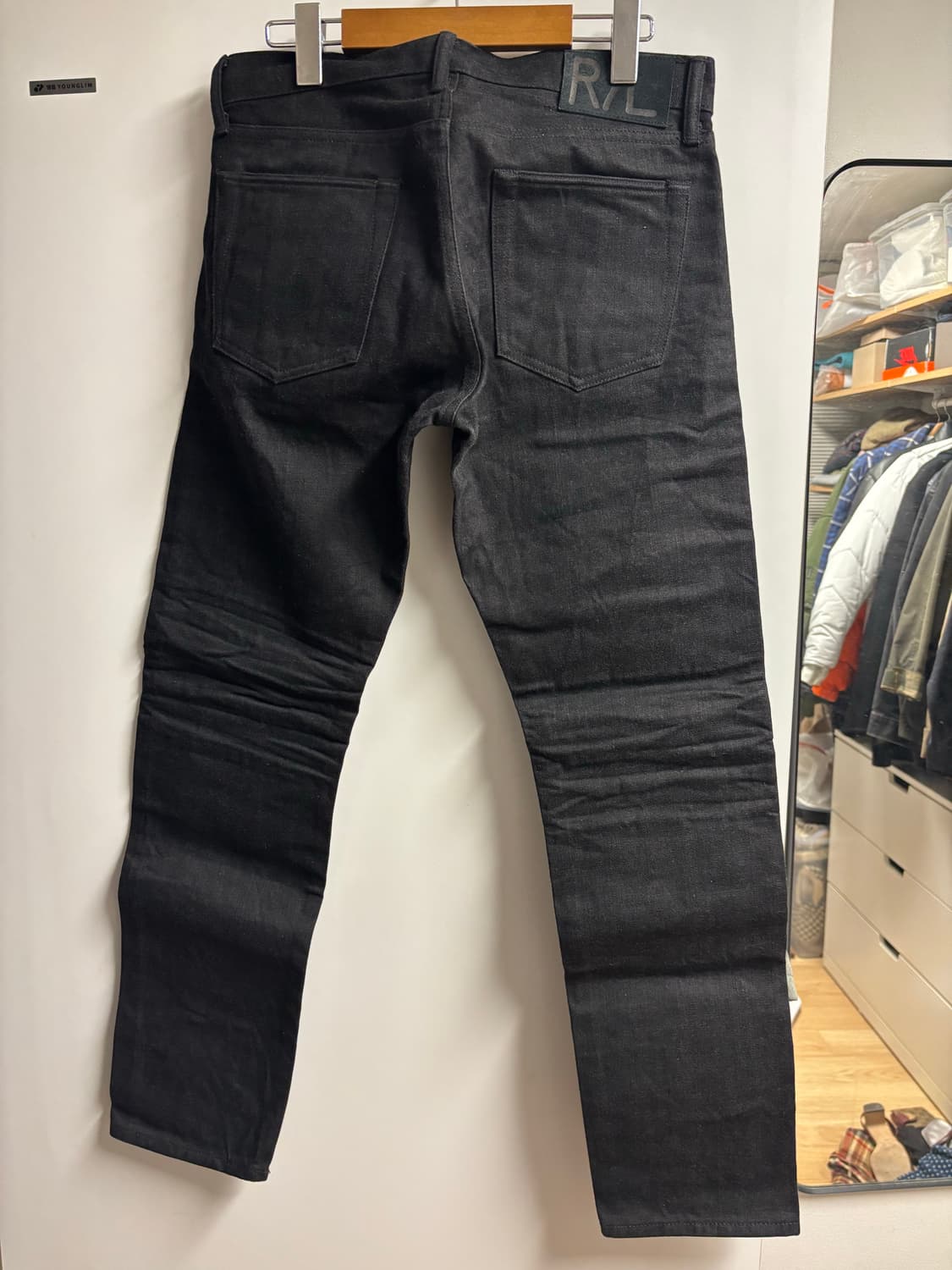 [30X30] RRL 슬림핏 셀비지 데님 블랙 상품이미지3