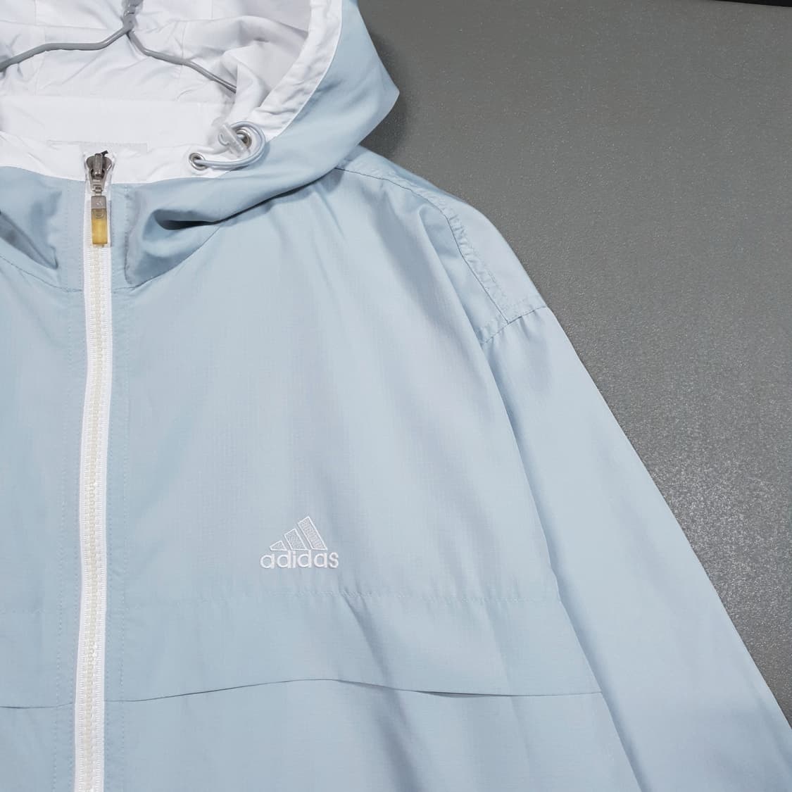 XL) 아디다스 오리지널 90s 올드스쿨 Y2K 민트 바람막이 후드 자켓 상품이미지2