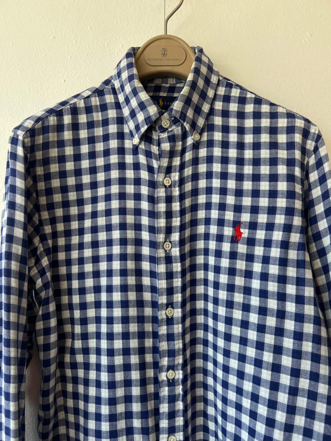 폴로랄프로렌 남성 네이비체크 코튼긴팔셔츠 상품이미지1