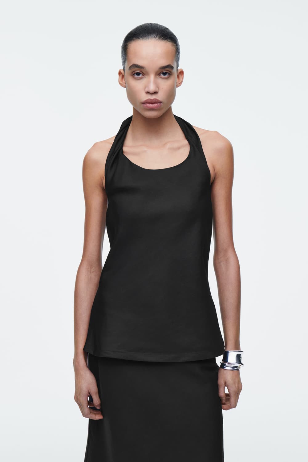 (세제품) COS 블랙 린넨 홀터넥 민소매 탑 상품이미지1