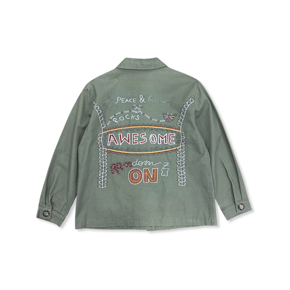 Back Embroidery Details Military Jacket 상품이미지4