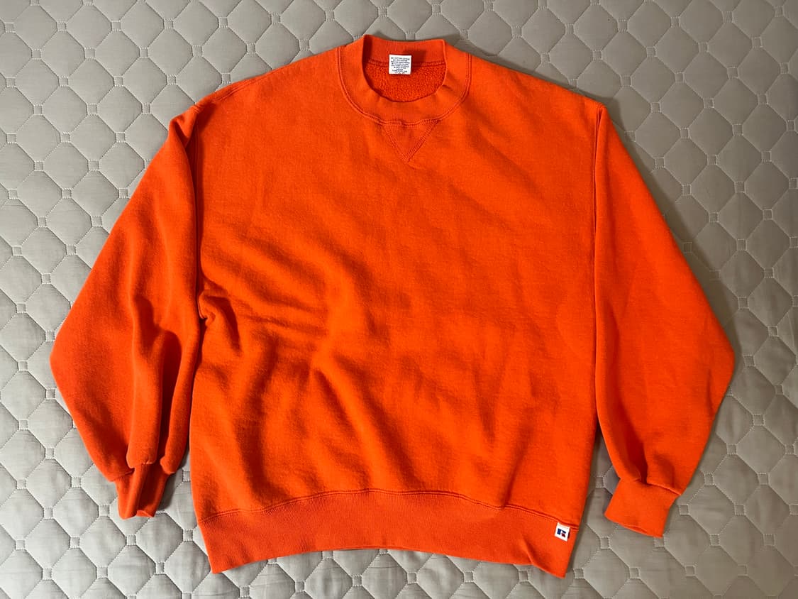 L 러셀 빈티지 90s 스웻셔츠 오렌지 맨투맨 상품이미지1