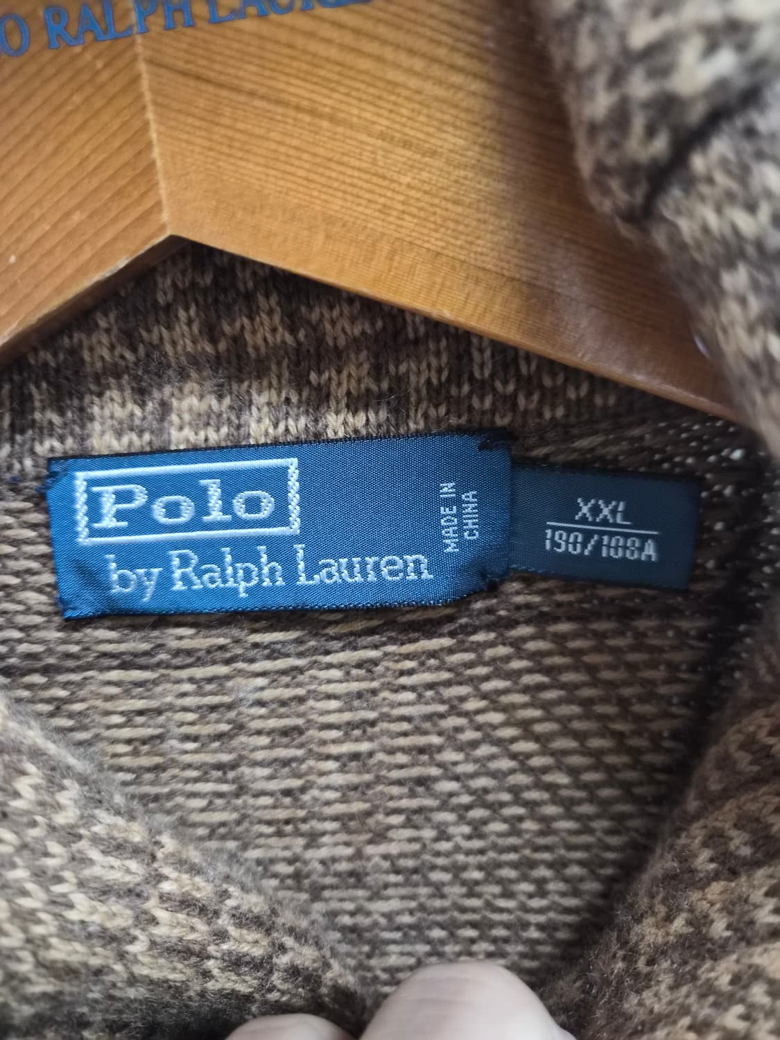 XXL) 폴로 랄프로렌 울 캐시미어 혼방 숄카라 니트 팝니다 상품이미지5