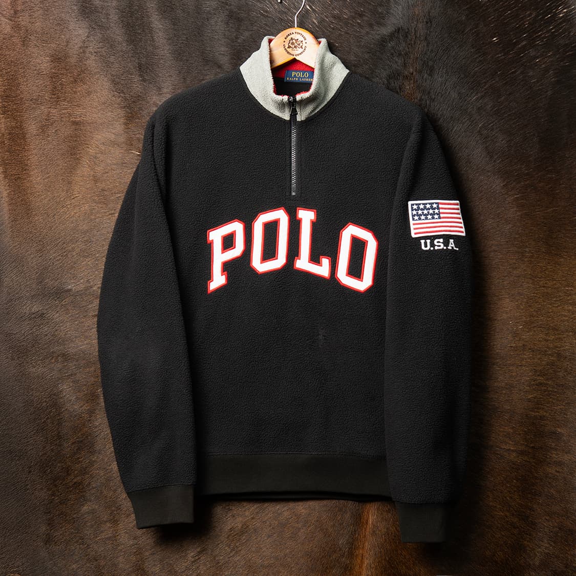 [M] 폴로 랄프로렌 성조기 플리스 풀오버 블랙 MT-1314  상품이미지1