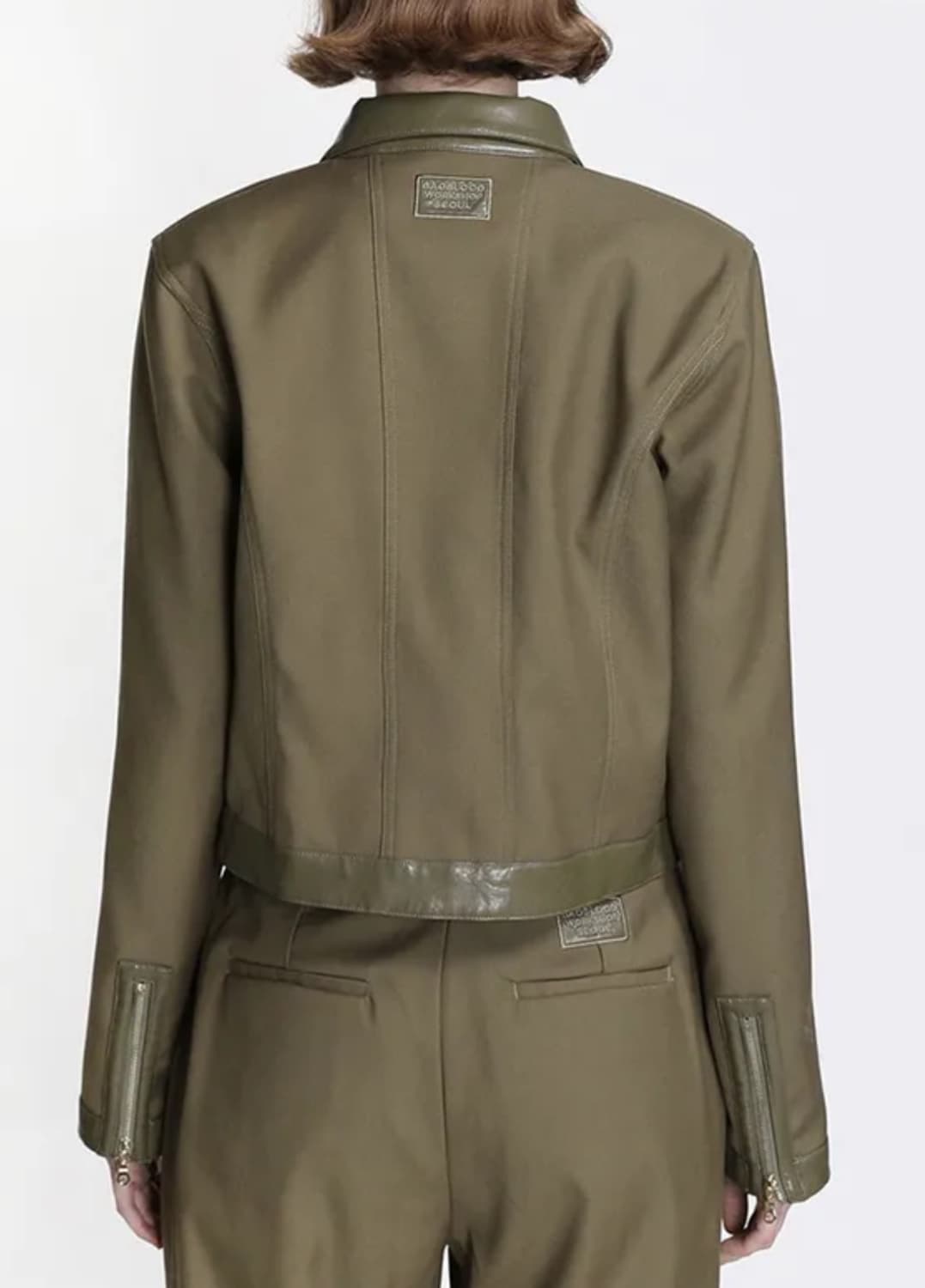 Bad Blood Leather-Trimmed Jacket - Olive 상품이미지6