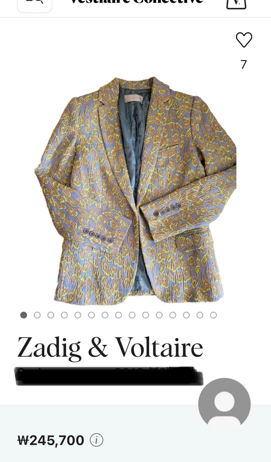 쟈딕앤볼테르 자카드 애니멀 블레이저 (T36) 상품이미지8