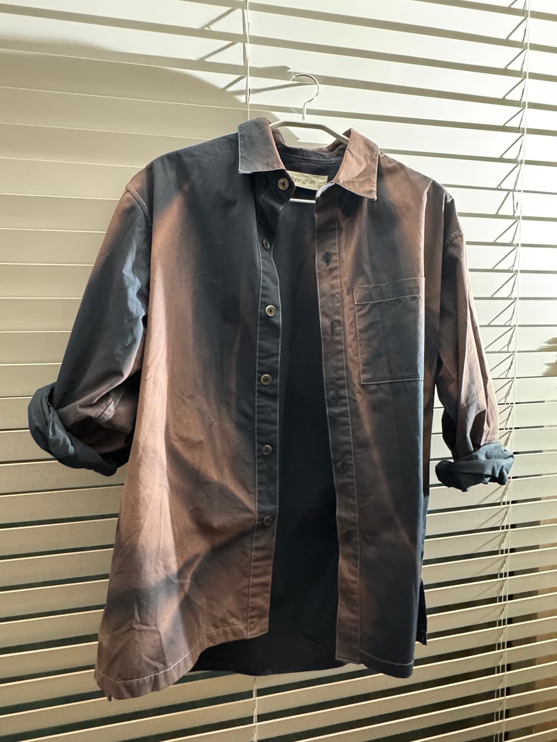 [XL] 지용킴 22AW 선블리치 셔츠 네이비 상품이미지3