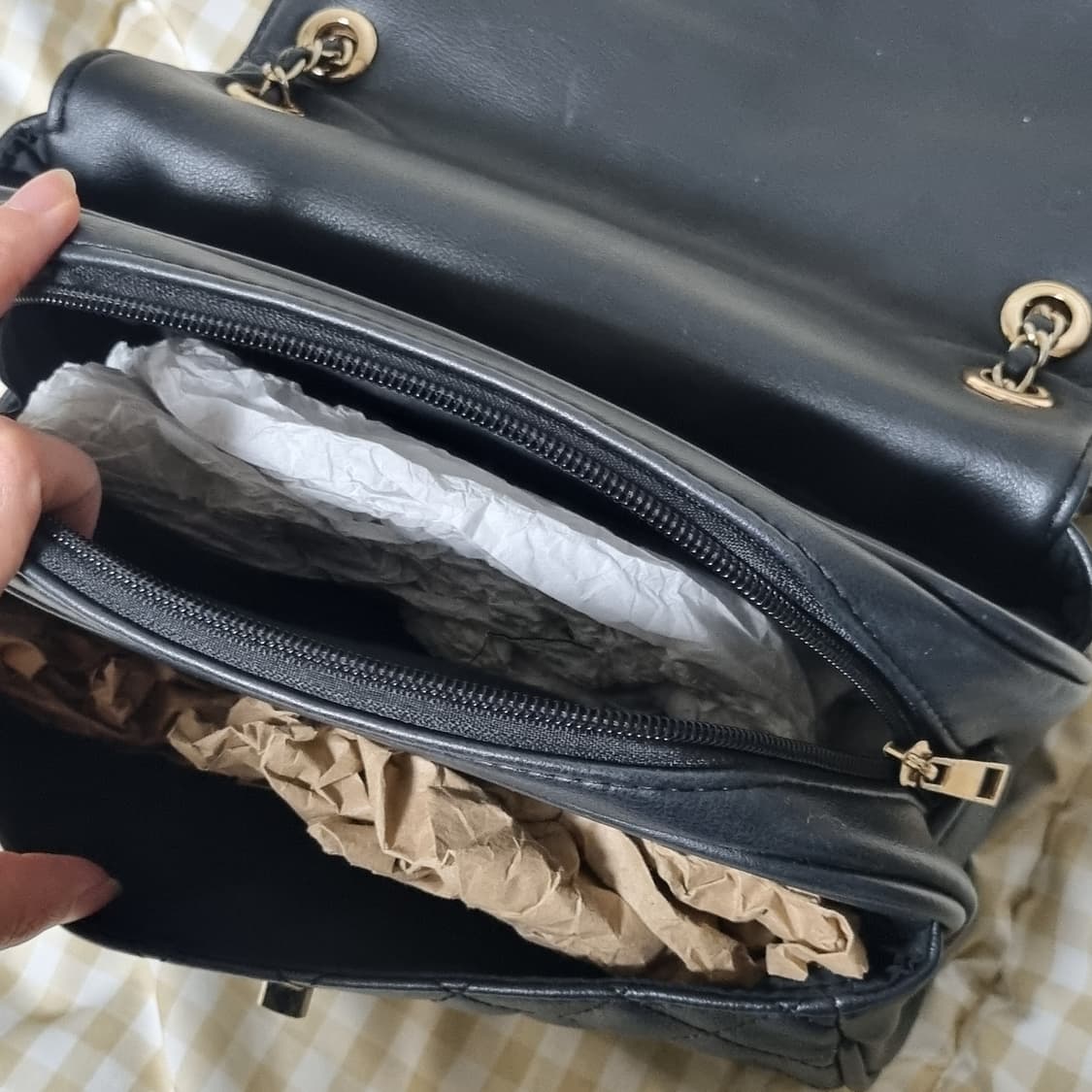 양산형 하트참 퀼팅 체인 숄더백 상품이미지3