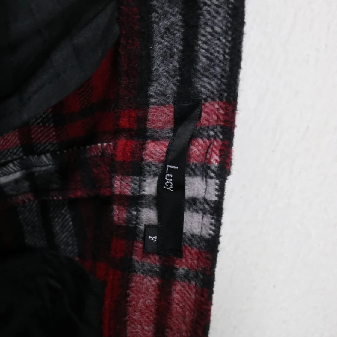 LUCY 레드 체크 유니크 울 혼방 배기 팬츠 61335 상품이미지10