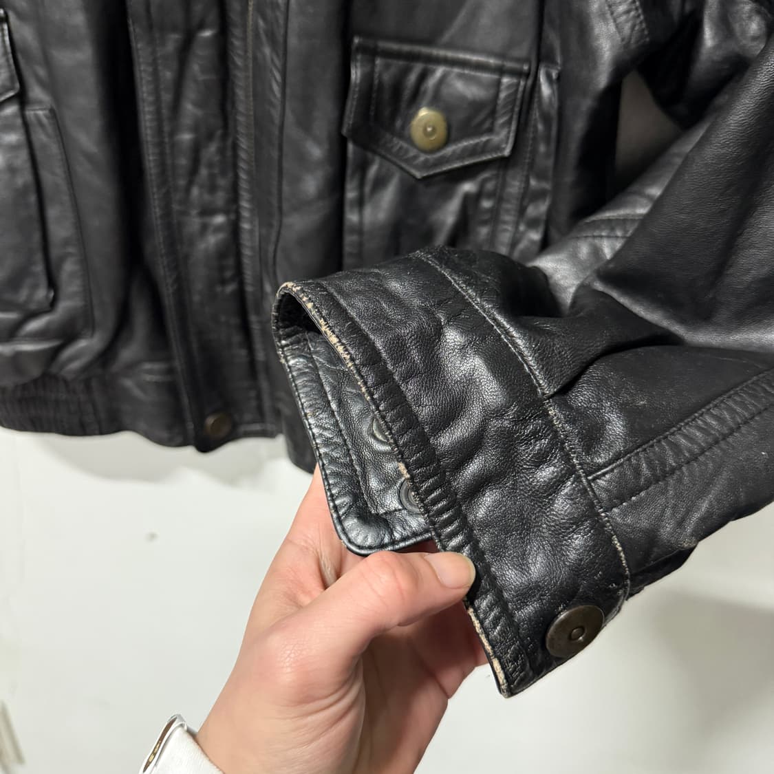 VTG 빈티지 빅사이즈 100% 양가죽 싱글 집업 블루종 자켓 상품이미지7