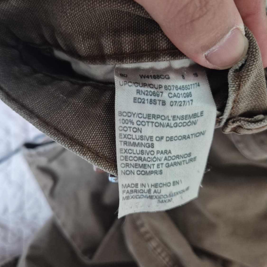 디키즈 Dickies 하드 워싱 브라운 캔버스 카펜터 팬츠 상품이미지4