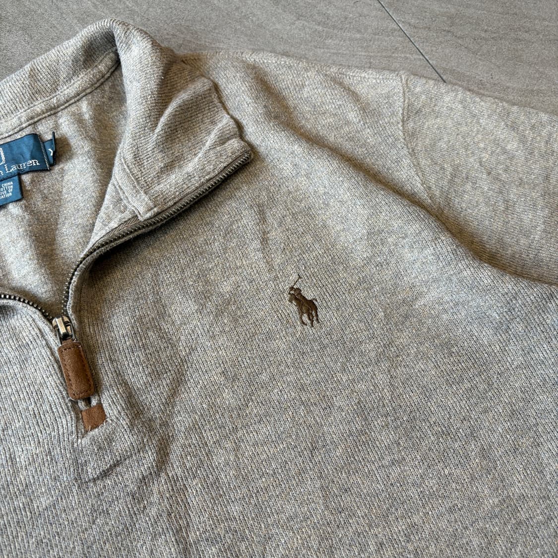 폴로 정품 그레이 반집업 니트 상품이미지6