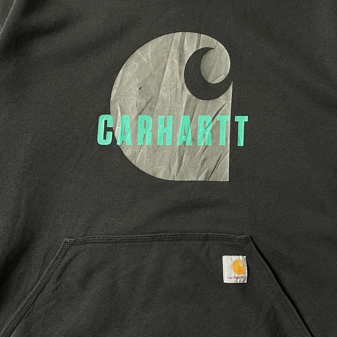 CARHARTT 칼하트 빈티지 블랙 코튼 기모 후드티 A00432 상품이미지3