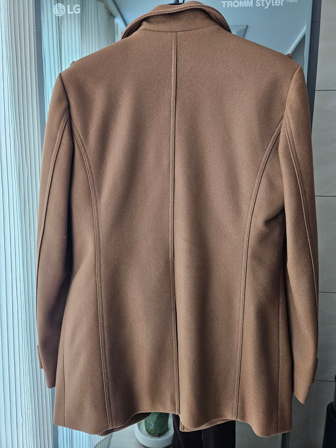 우영미 캐시미어 혼방 더블 버튼 코트 카멜 95사이즈 상품이미지2
