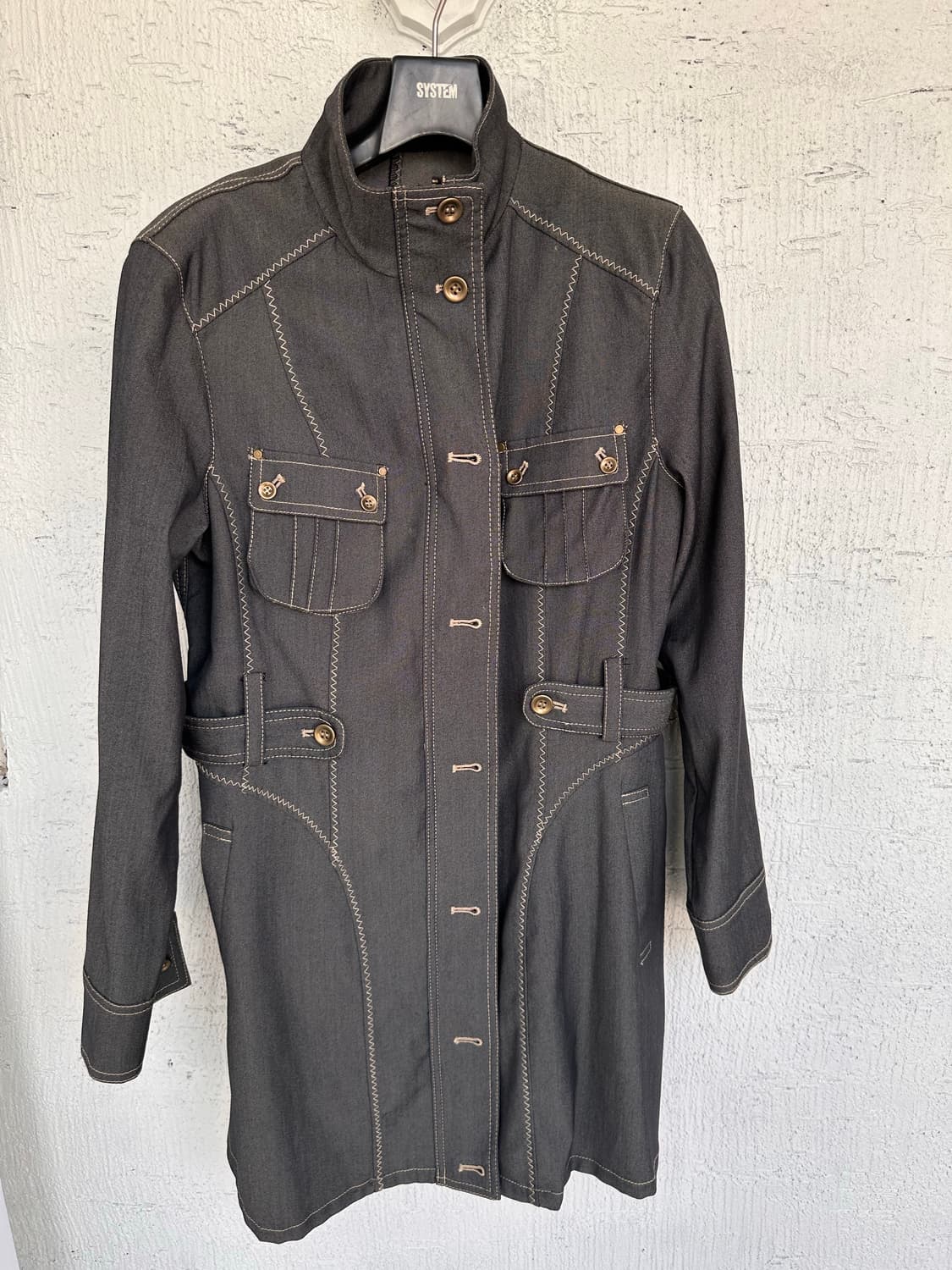 stitch point half neck trench coat 상품이미지5