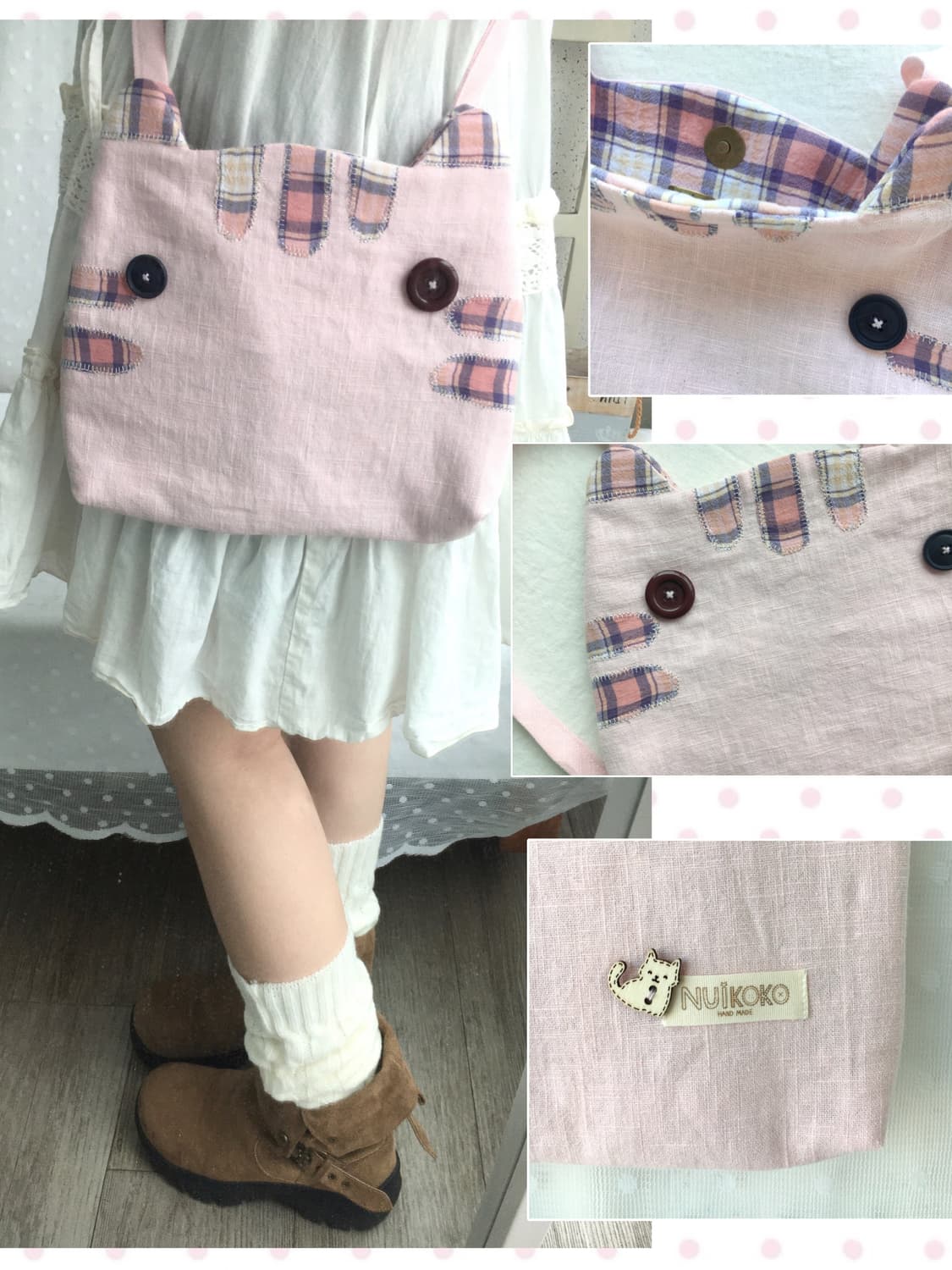 [HAND MADE]핸드메이드 고양이 크로스백 모리걸 상품이미지1
