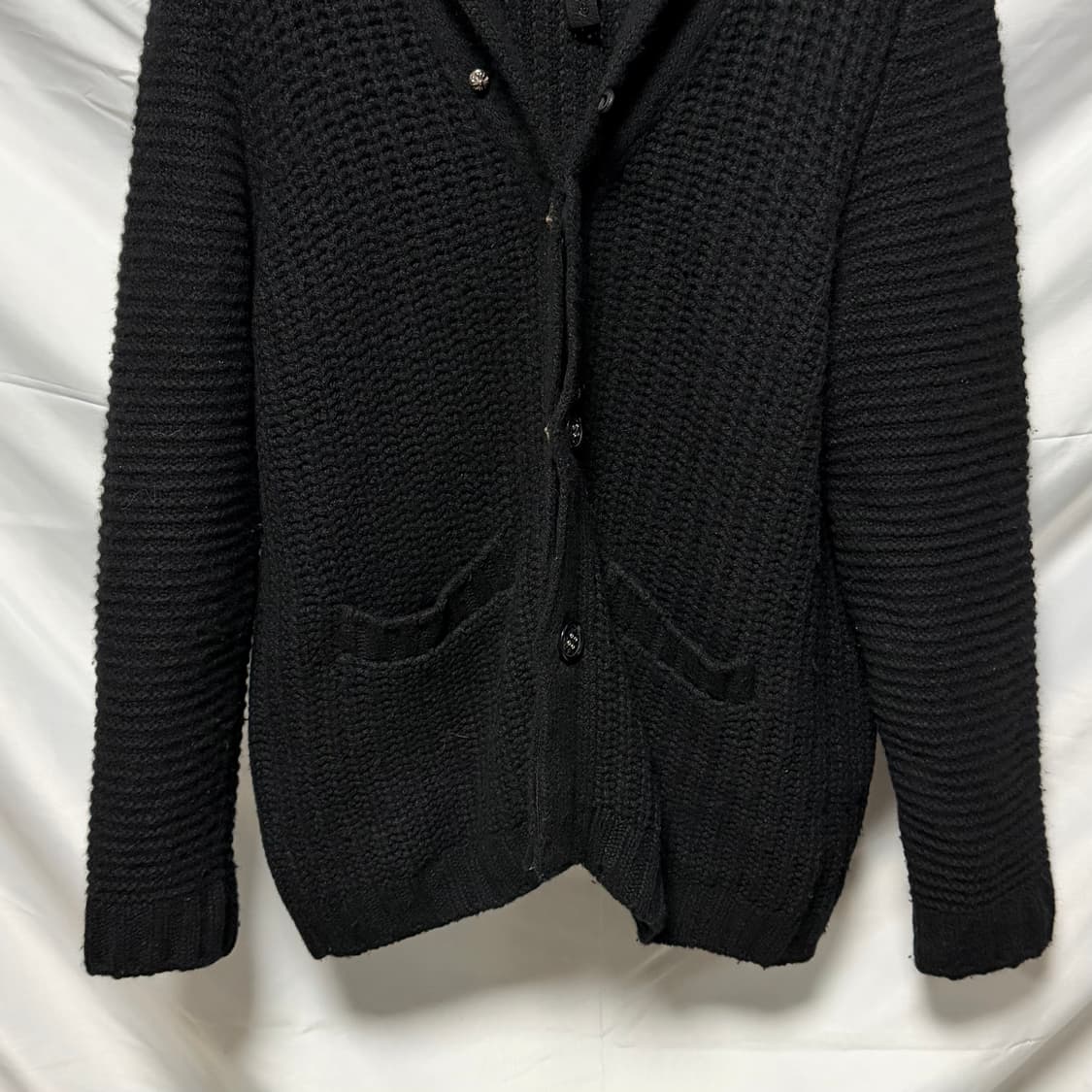 [S+급/M] 크롬하츠 캐시미어 숄카라 가디건 백화점탭 상품이미지3