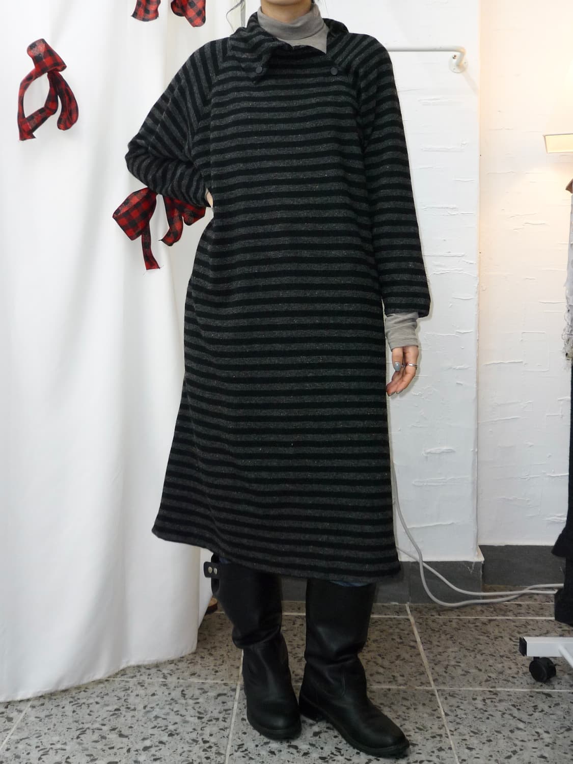 easy  stripe long dress 상품이미지2