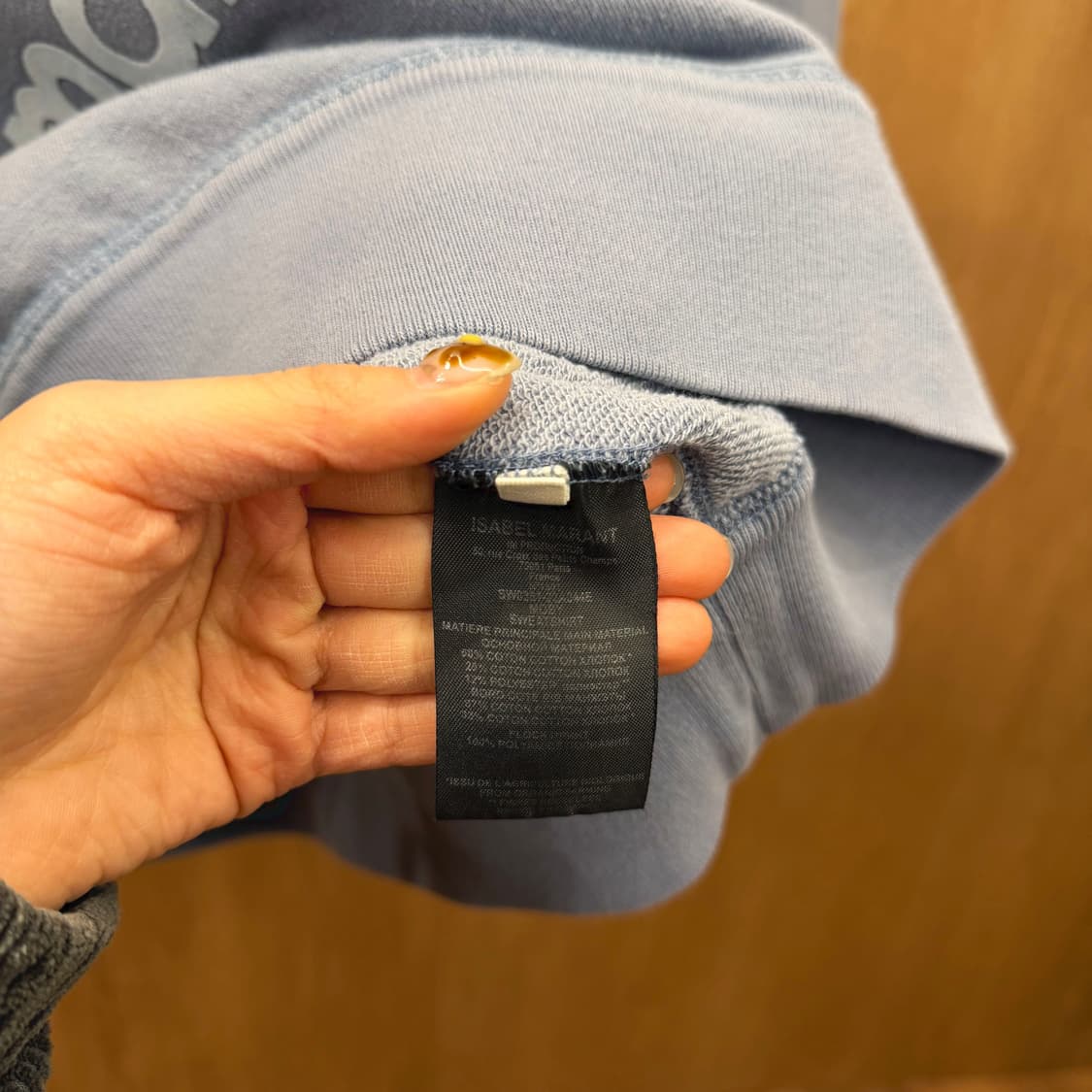 이자벨마랑 에뚜왈 하프넥 맨투맨 로고 프린팅 디테일 루즈핏 라이트 블루 상품이미지7