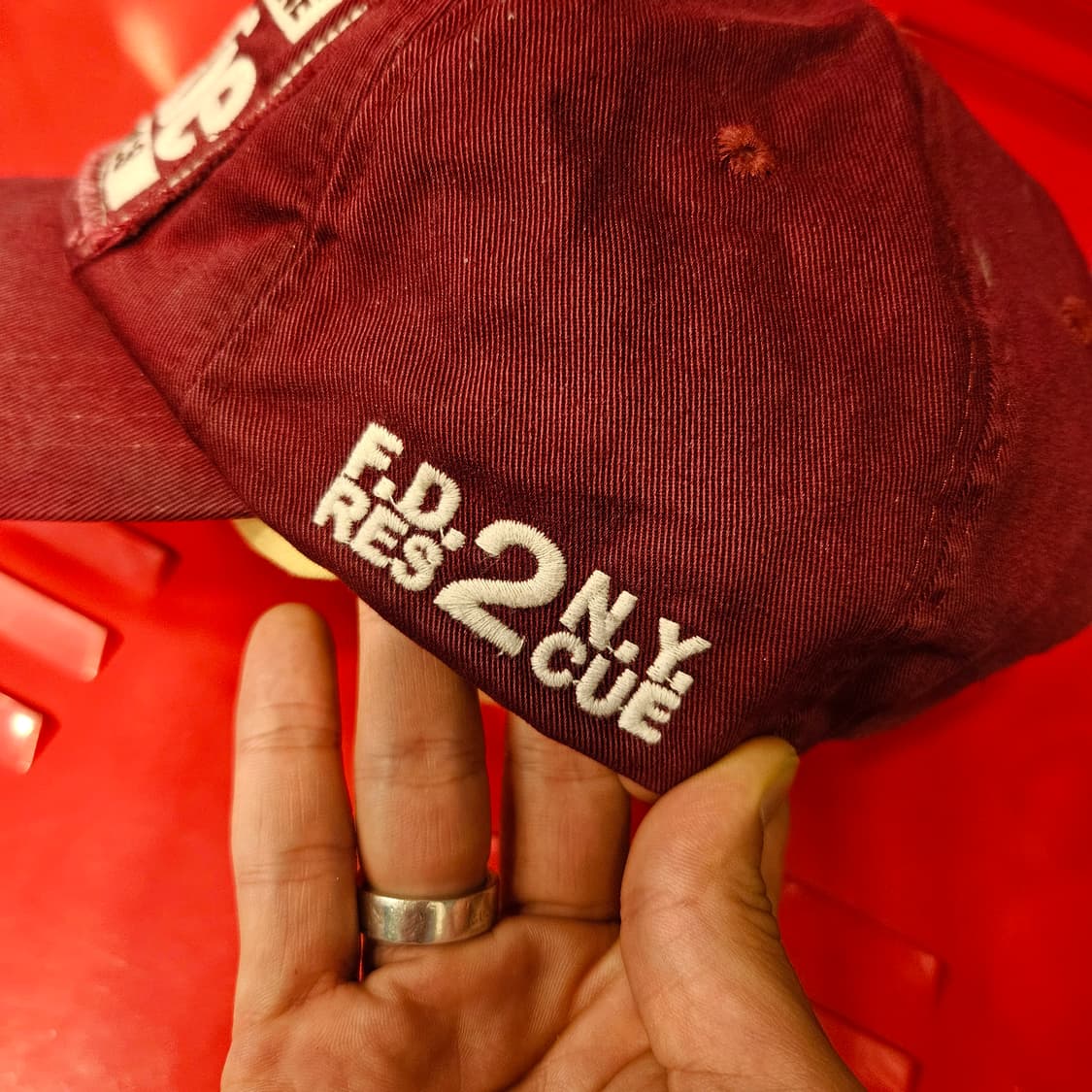 코오롱 청림 90's 빈티지 버건디 패치드 볼캡 상품이미지3