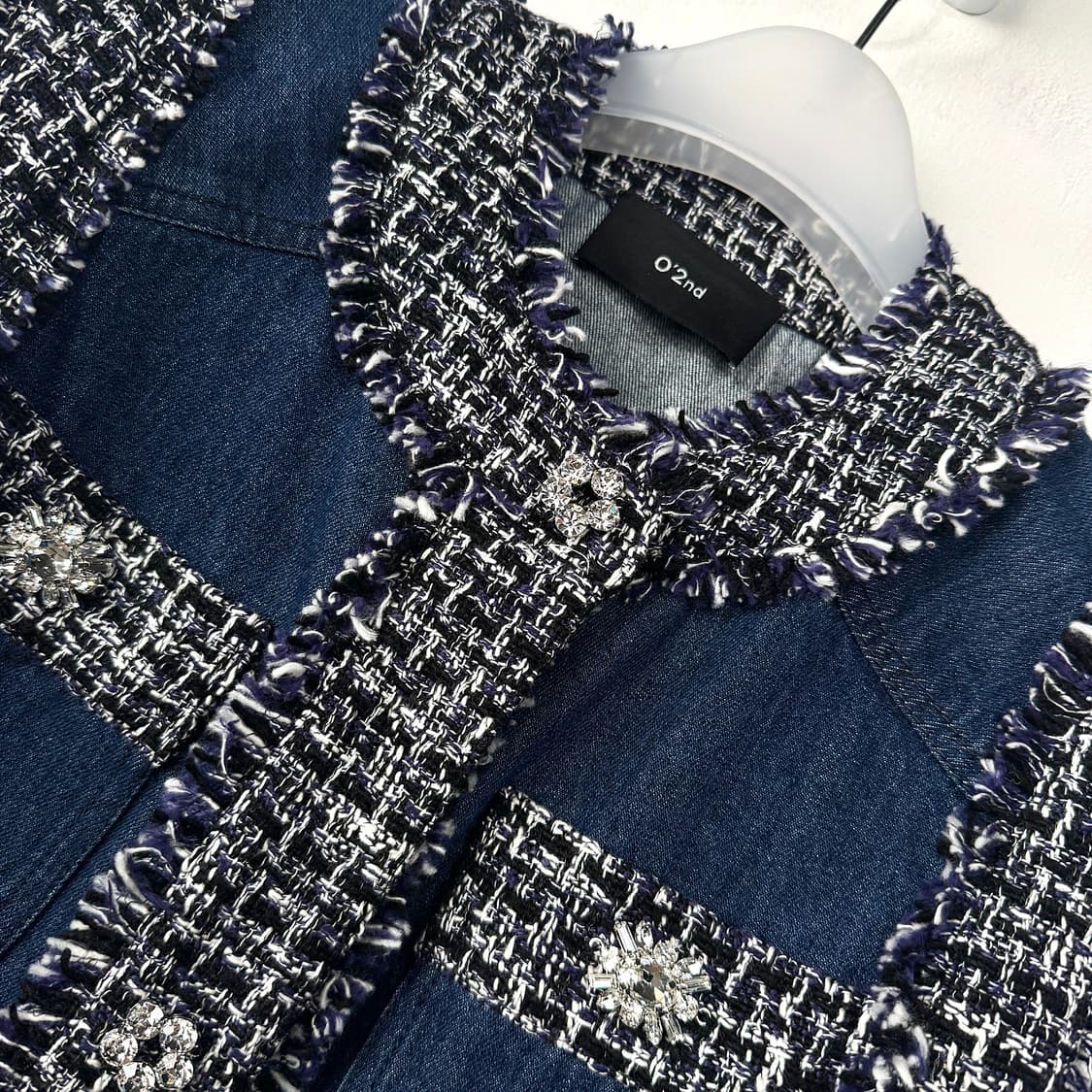 오즈세컨 트위드 데님 블록 베스트 상품이미지3