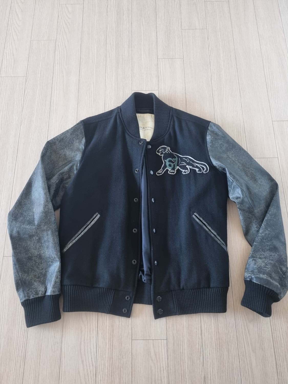 폴로 데님앤서플라이 블랙 바시티 자켓 m 상품이미지1