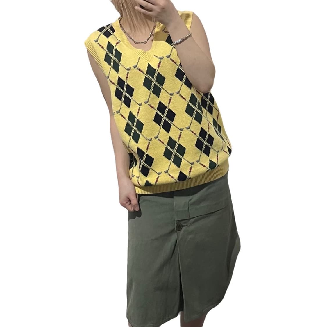 타미힐피거 아가일 니트 베스트 상품이미지1