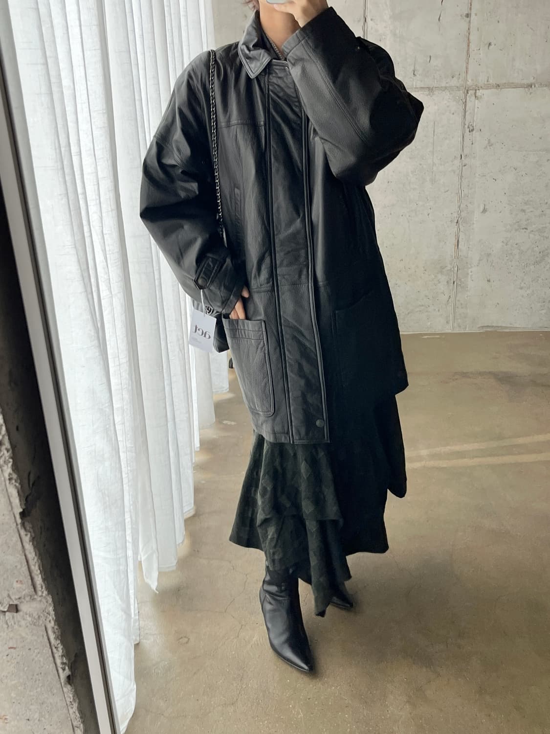 90s genuine lambskin 양가죽 미디 자켓 상품이미지3