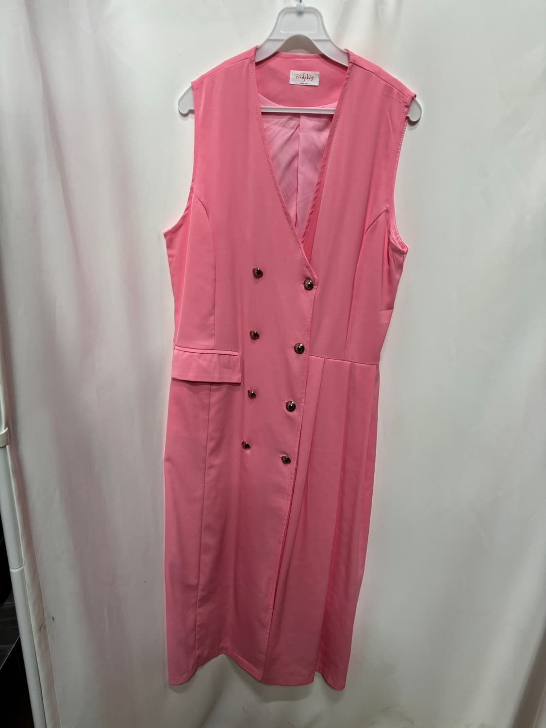 더블 브레스티드 민소매 원피스 상품이미지1