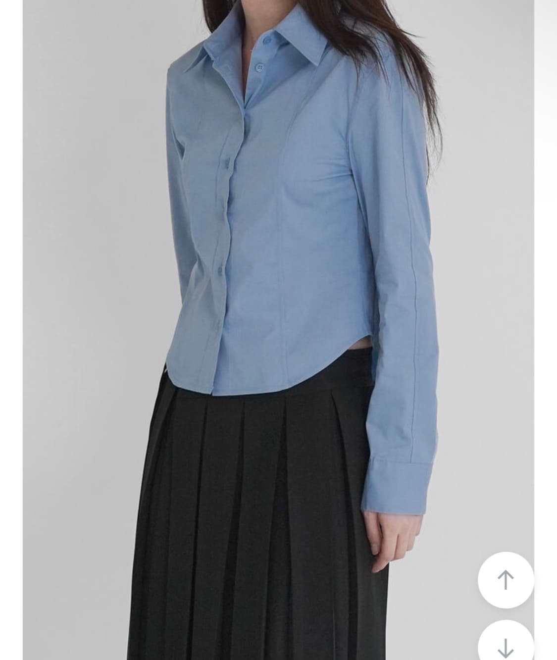 준크롭 소라색 여성 셔츠 상품이미지1
