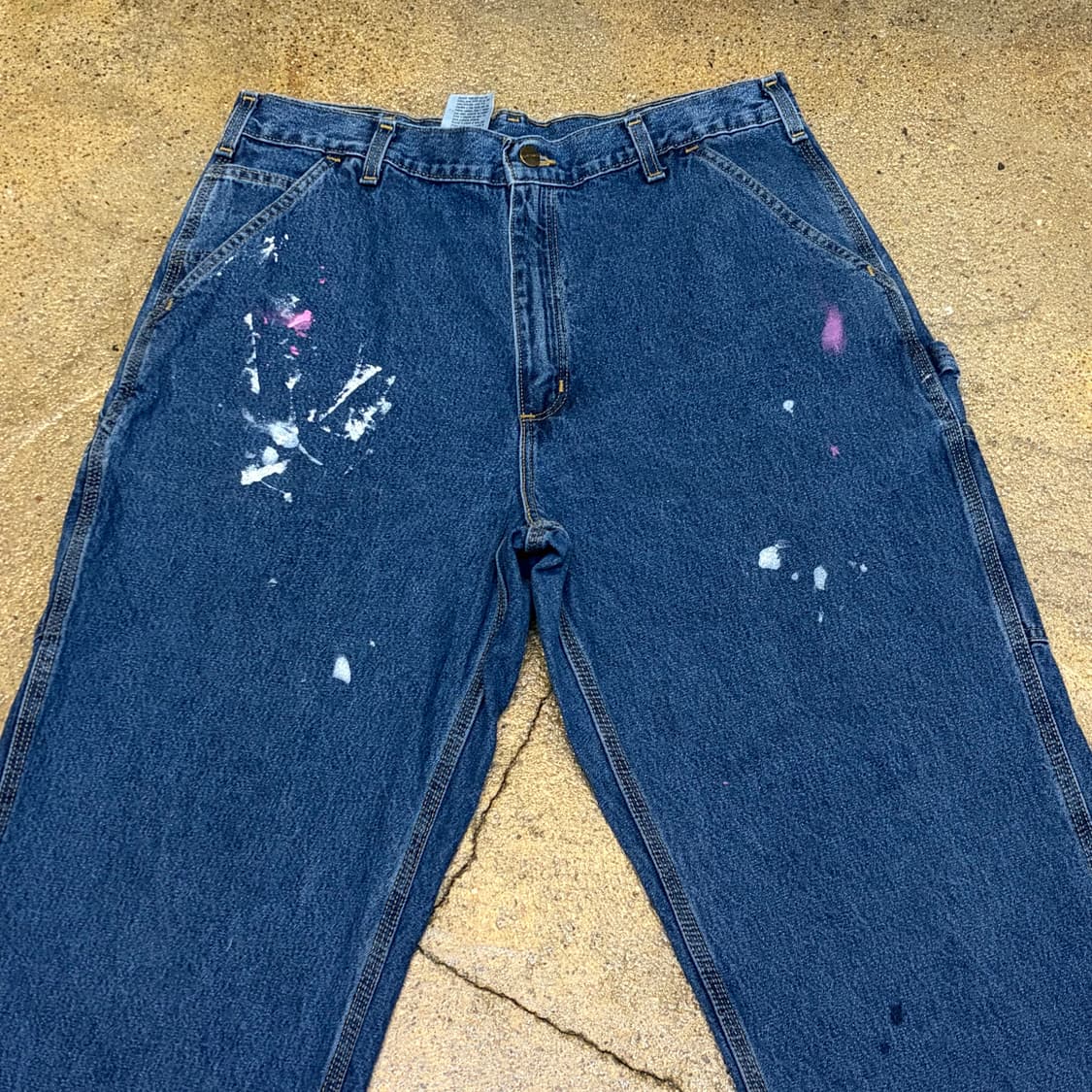 00s USA 빈티지 칼하트 싱글니 더블니 워크 데님팬츠 청바지 상품이미지3