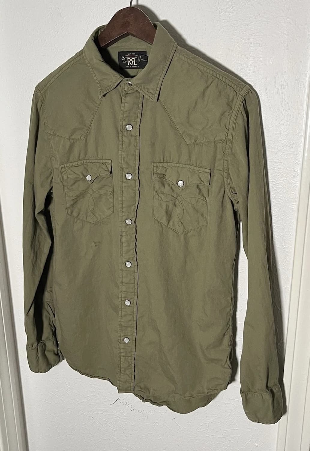 90s RRL 더블알엘 코튼 트윌 웨스턴 셔츠 올리브 상품이미지2