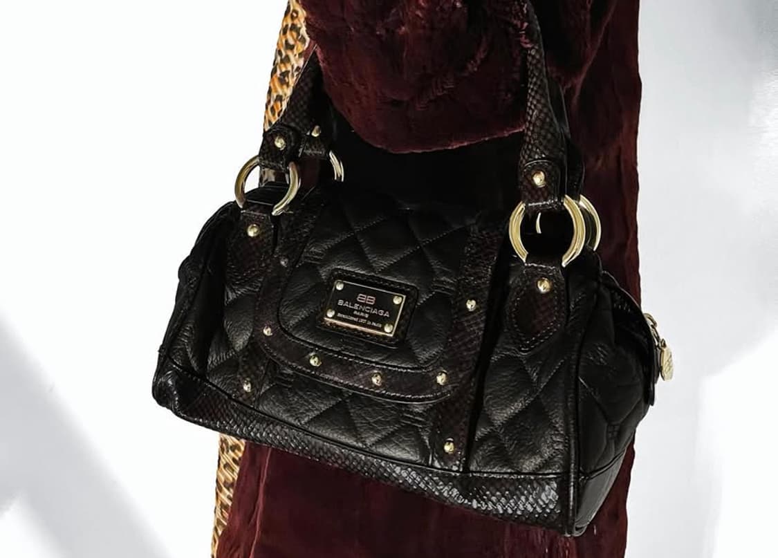 [정품] 발렌시아가 레더 파이톤 모터 토트백 금장  상품이미지2